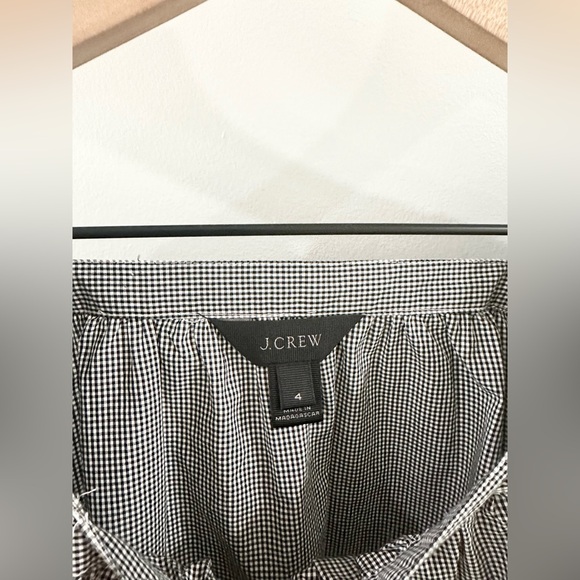 J. Crew Gingham Square Neck Puff Sleeve Blouse Black Size 4 - Picture 6 of 7